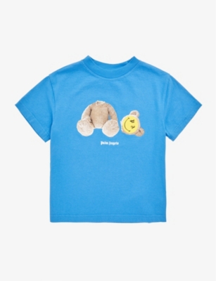 Palm Angels Pa Smiley Bear T-Shirt Light Blue Lemon