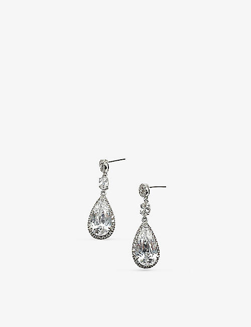 JENNIFER GIBSON JEWELLERY: Pre-loved silver-plated metal and crystal earrings