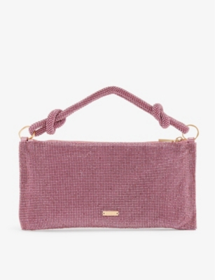 Shop Cult Gaia Hera Nano Crystal-embellished Shoulder Bag In Shell Pink