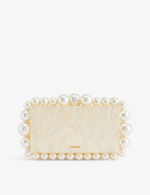 CULT GAIA: Eos faux-pearl and acrylic clutch bag