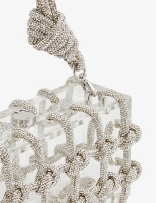 Shop Cult Gaia Womens Clear Bess Rhinestone-embellished Acrylic Shoulder Bag