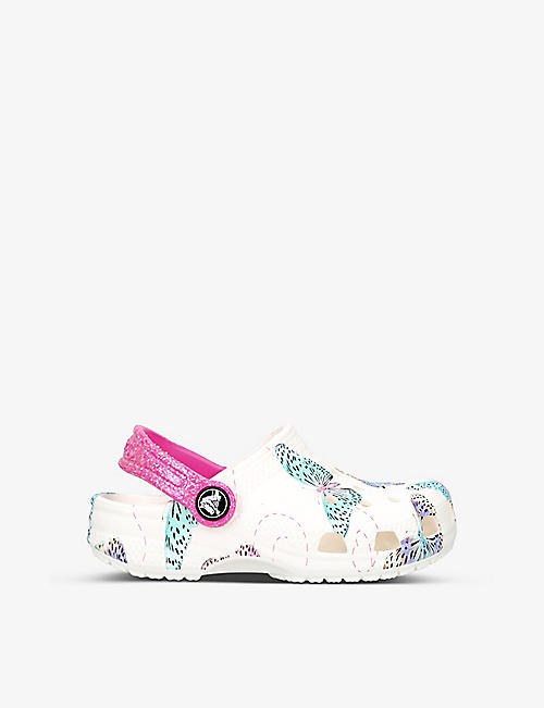 CROCS: Classic butterfly-print rubber clog 6 months-6 years