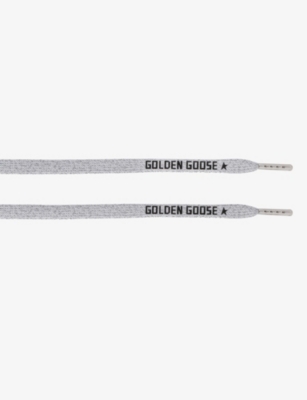 Golden Goose Womens Blk/white Branded Woven Laces