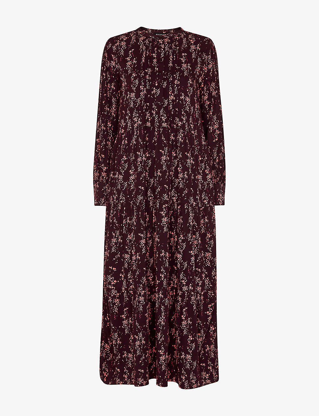 Whistles Wisteria Dot-print Trapeze-shape Woven Midi Dress In Multi-coloured