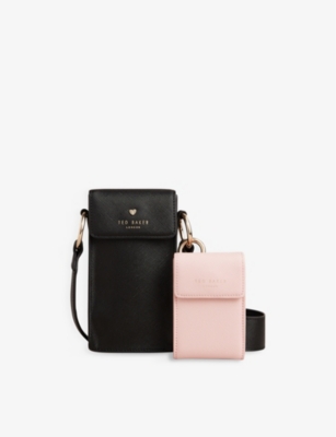 Ted Baker Shamih Studded Heart Pouch And Card Holder Set In Black