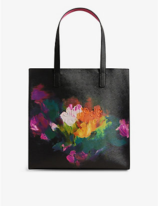 TED BAKER: Pelicon art-print large faux-leather icon tote bag
