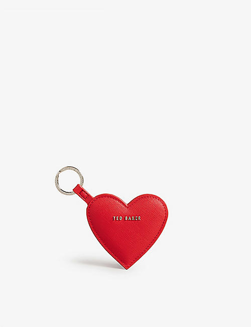 TED BAKER: Heart-shaped mirror woven bag charm