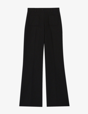 CLAUDIE PIERLOT: Player flared-leg mid-rise wool-blend trousers