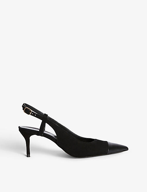 CLAUDIE PIERLOT: Panelled-toe leather slingback courts