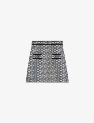 Claudie Pierlot Womens Divers Macbis Logo Knitted Skirt In Divers