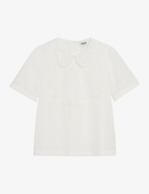 CLAUDIE PIERLOT Basilic scalloped lace collar blouse