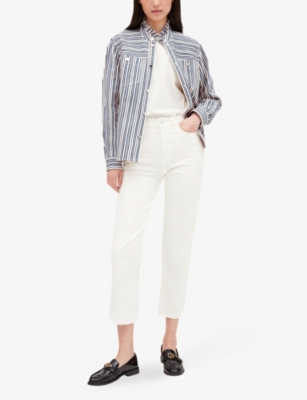 Claudie Pierlot Womens Divers Clarabis Striped Denim Shirt | ModeSens