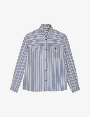 Claudie Pierlot Womens Divers Clarabis Striped Denim Shirt | ModeSens