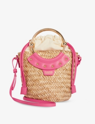 Claudie Pierlot Womens Roses Abeille Straw weave Cross body Bag