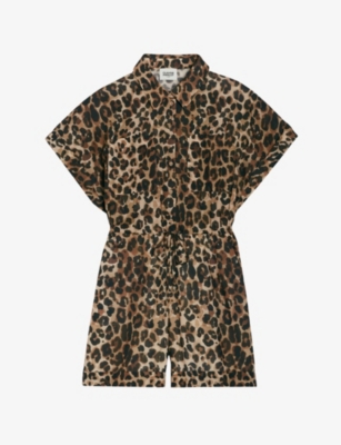 CLAUDIE PIERLOT Joan leopard print relaxed sleeve cotton