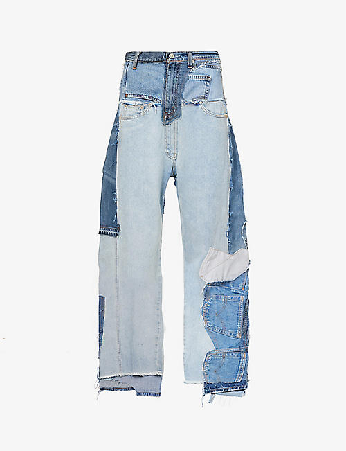 NATASHA ZINKO: Panelled wide-leg mid-rise jeans