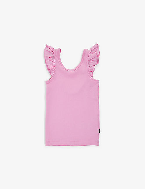 MOLO: Ranja frilled-trim ribbed stretch-organic cotton vest 5-14 years