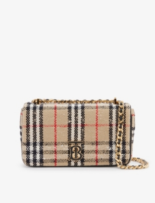 Burberry Small Vintage Check Lola Cross-body Bag In Archive Beige
