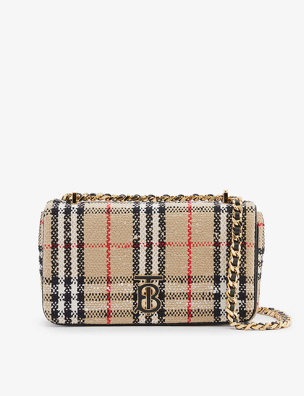 Burberry Small Vintage Check Lola Cross-body Bag In Archive Beige