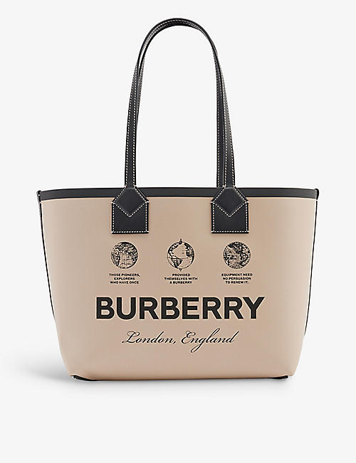 BURBERRY: London small cotton tote bag