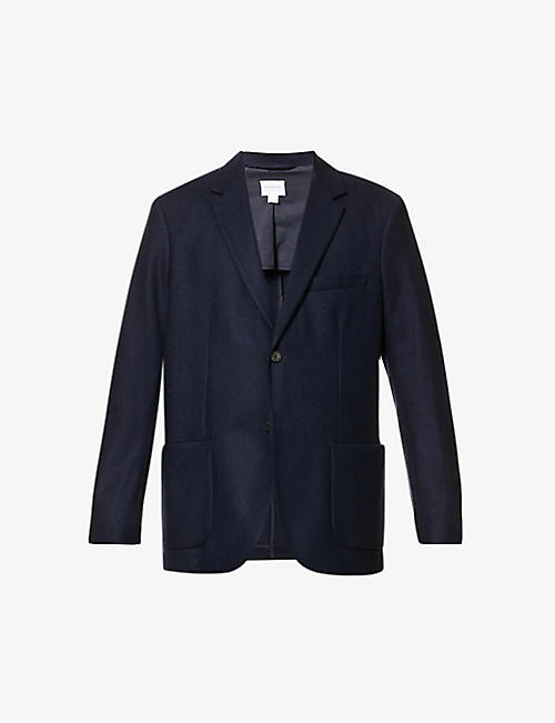 SUNSPEL: Patch-pocket wool-blend blazer