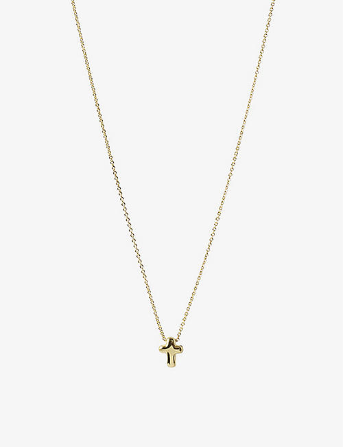 THE ALKEMISTRY: Chubby Cross 18ct yellow-gold pendant necklace