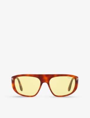 Tom Ford Womens Brown Ft1002 Pierre Square-frame Acetate Sunglasses