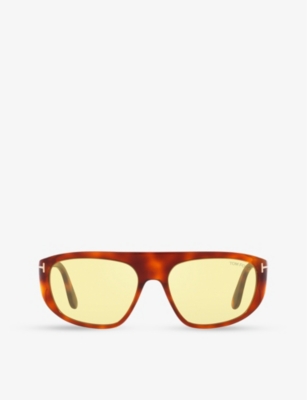 Tom Ford Womens Brown Ft1002 Pierre Square-frame Acetate Sunglasses In Brown