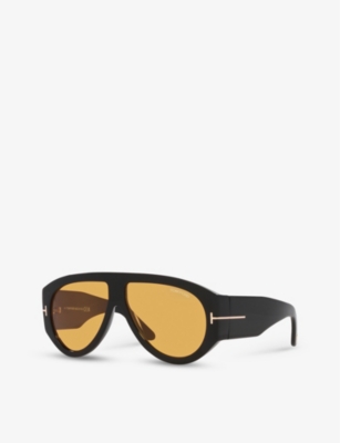 Tom Ford Womens Black Ft1044 Bronson Pilot-frame Acetate Sunglasses In Black