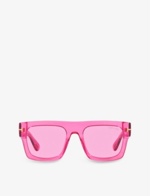 Tom Ford Square Semi-transparent Acetate Pink |
