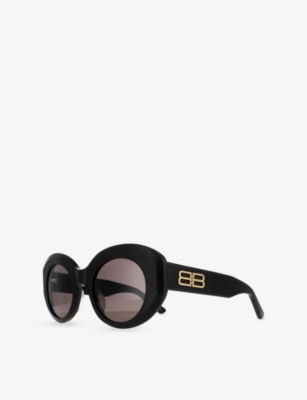 BALENCIAGA: BB0235S round-frame acetate sunglasses