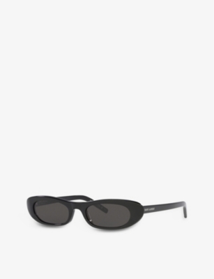 Saint Laurent Womens Black Sl557 Rectangular-frame Acetate Sunglasses In Black