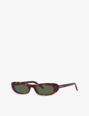 Saint Laurent Womens Brown Sl557 Rectangular-frame Acetate Sunglasses In Brown