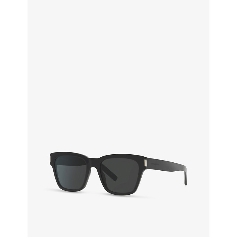 Shop Saint Laurent Women's Black Sl560 Acetate Square-frame Sunglasses