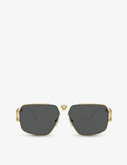 VERSACE: VE2251 pillow-frame steel sunglasses