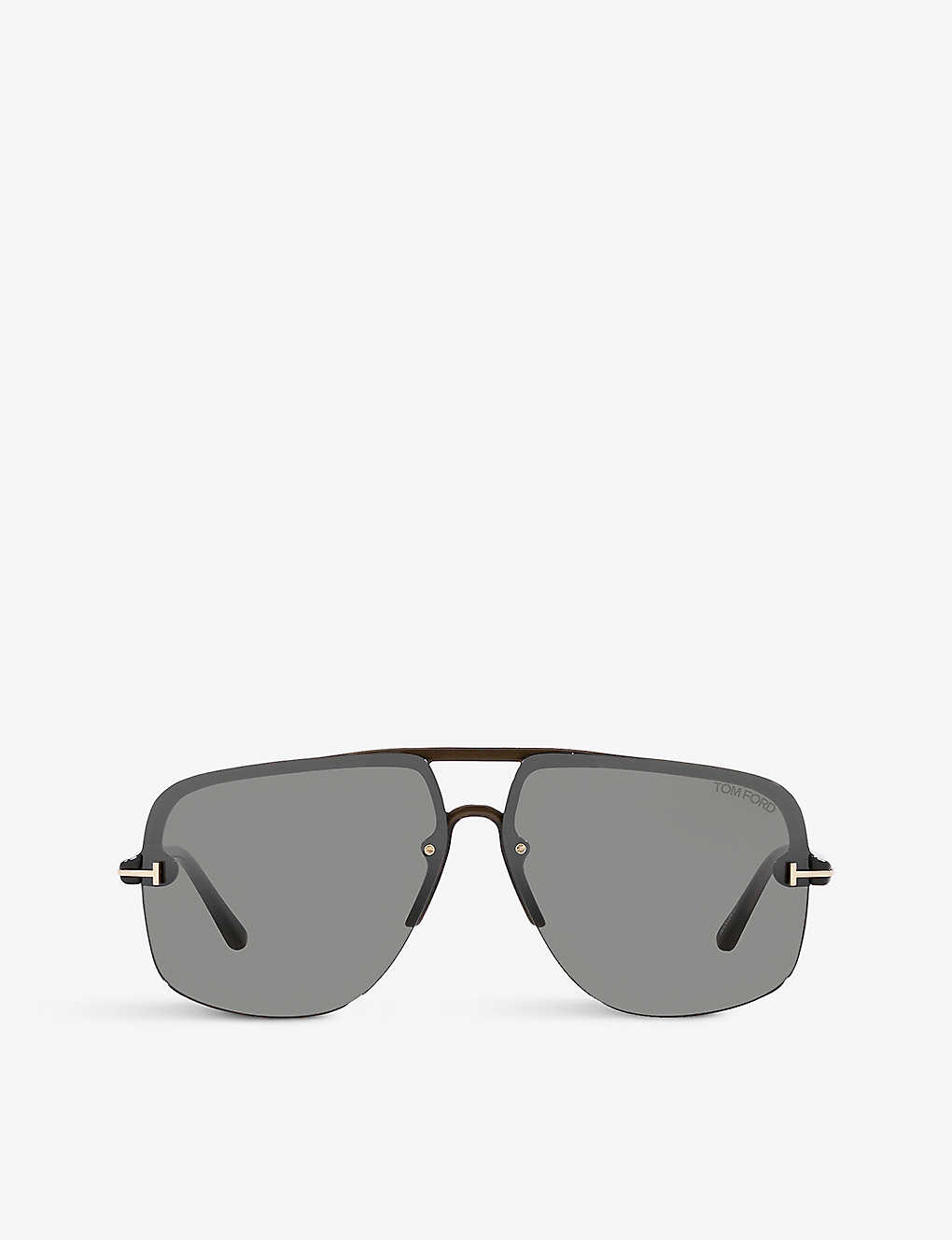 Tom Ford Womens Brown Ft1003 Hugo Aviator-frame Acetate Sunglasses