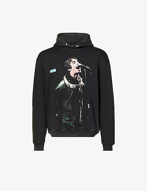 REPRESENT: Liam Gallagher Tambourine graphic-print cotton-jersey hoody