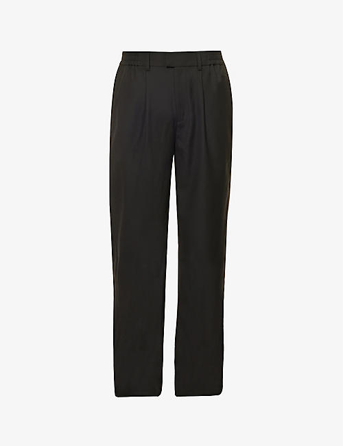 REPRESENT: Structured-waist brand-plaque wide-leg relaxed-fit woven trousers