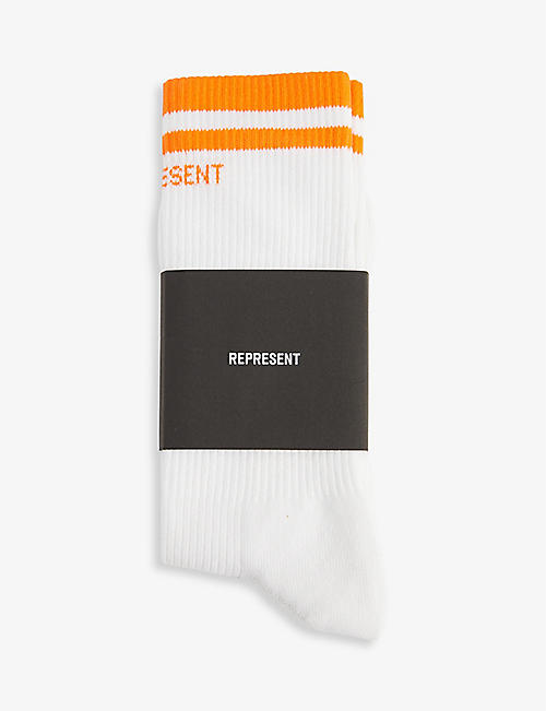 REPRESENT: Branded stripe cotton-blend socks