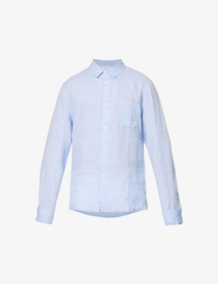 Derek Rose Monaco Regular-fit Linen Shirt In Blue