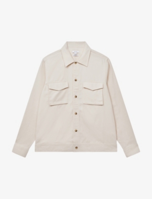 REISS - Santy patch-pocket regular-fit cotton-linen blend overshirt ...