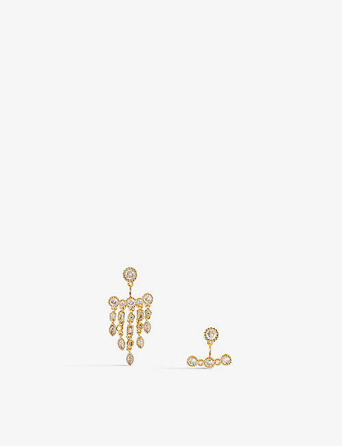 MAJE: Diamanté-embellished brass drop earring