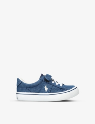 POLO RALPH LAUREN: Sayer embroidered cotton trainers 6 months-15 years