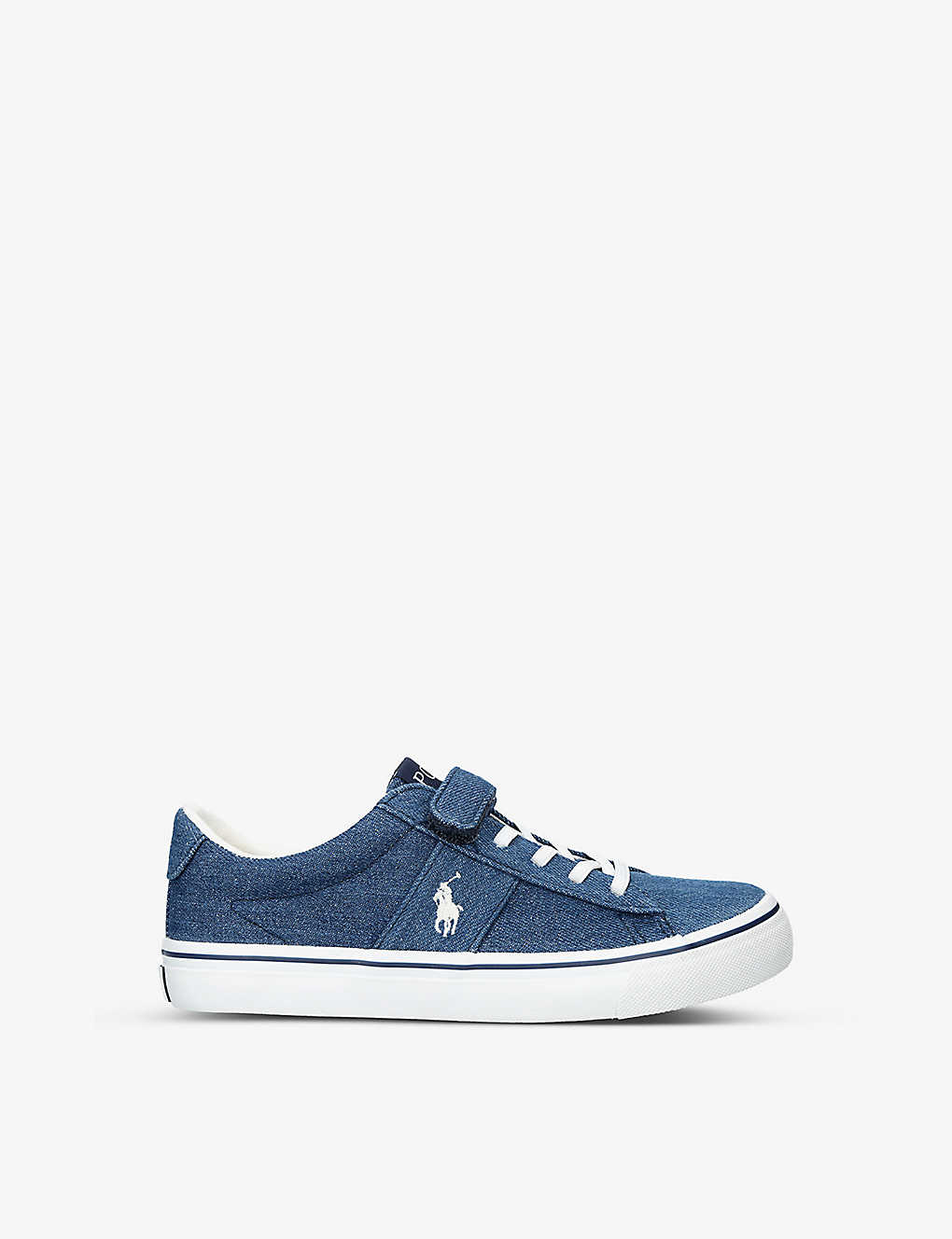 Polo Ralph Lauren Kids' Sayer Embroidered-logo Cotton Trainers 5-9 Years In Blue