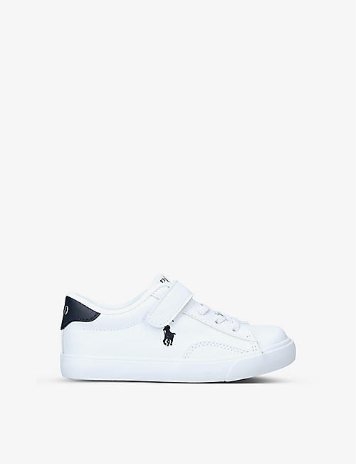 POLO RALPH LAUREN: Theron embroidered-logo faux-leather trainers 6 months-4 years