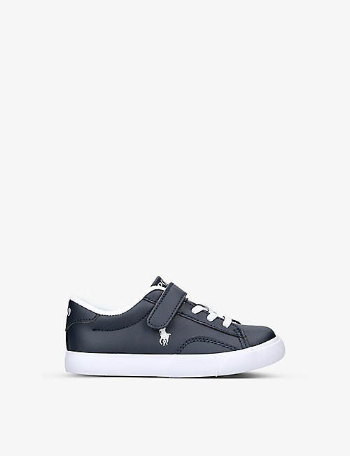 POLO RALPH LAUREN: Theron V embroidered-logo faux-leather trainers 6 months to 4 years
