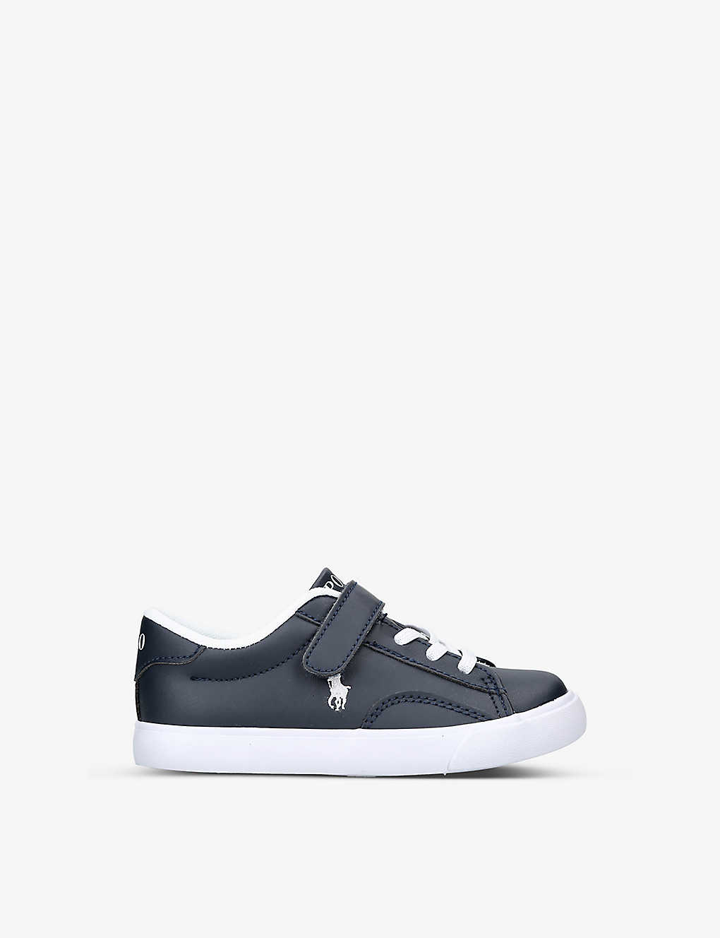 Polo Ralph Lauren Kids' Theron V Embroidered-logo Faux-leather Trainers 6 Months To 4 Years In Navy