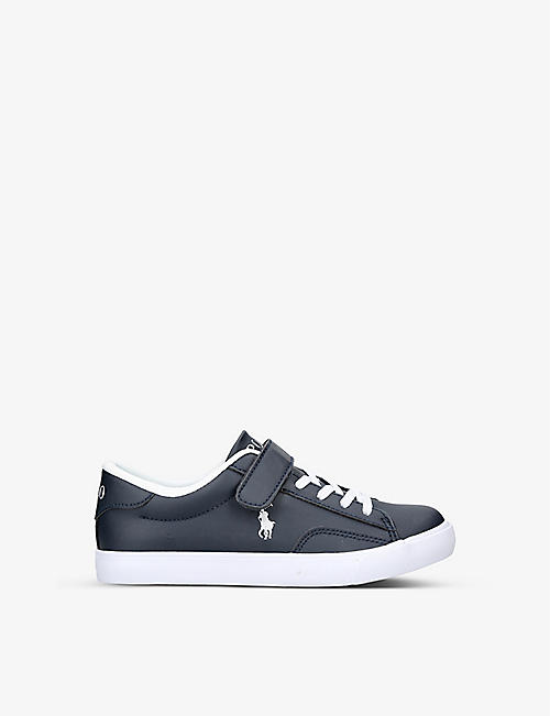 POLO RALPH LAUREN: Theron V embroidered-logo faux-leather trainers 4-8 years