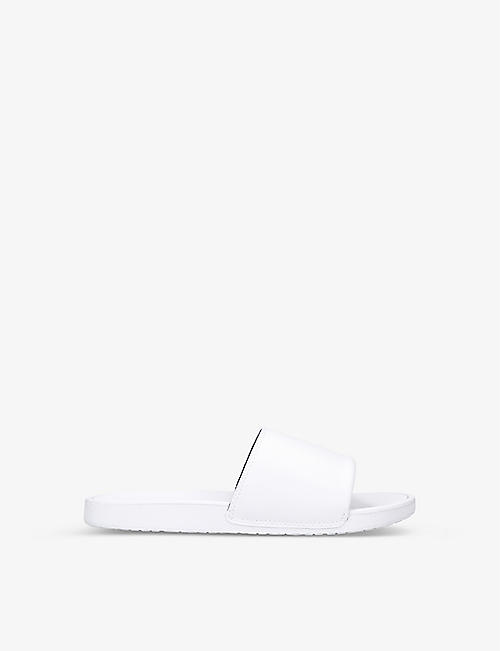 POLO RALPH LAUREN: Cayson II signature-logo sliders faux-leather sliders 9-10 years