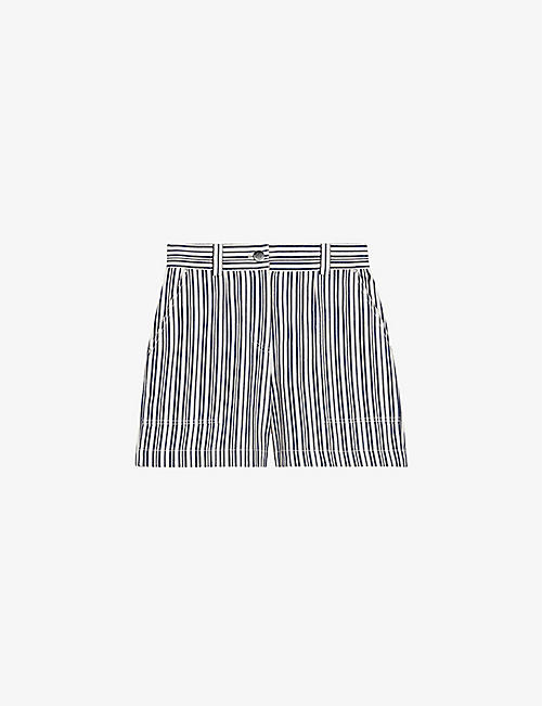 CLAUDIE PIERLOT: Evy striped cotton shorts